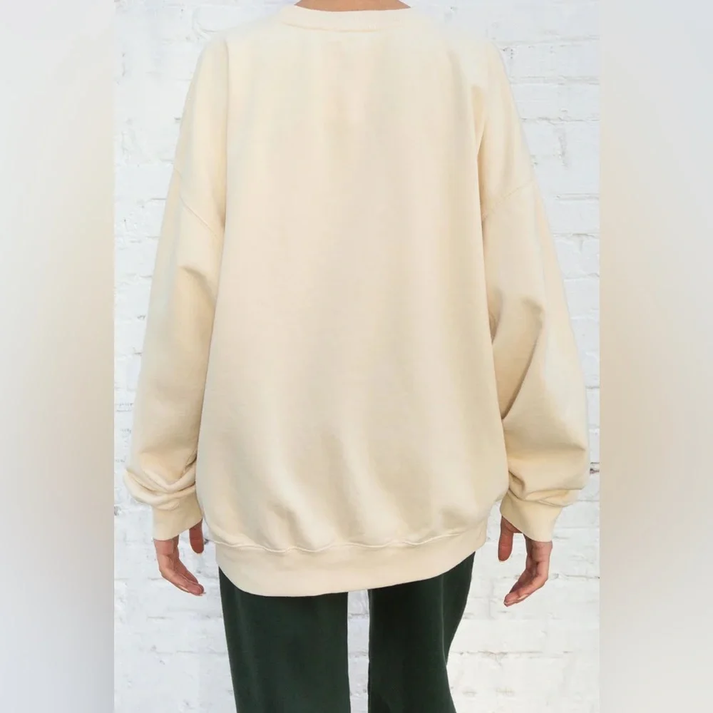 Brandy melville oversized cream Erica Boston sweatshirt - Picture 3 of 5